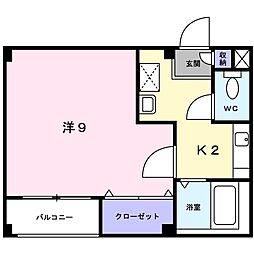 近江鉄道近江本線 愛知川駅 徒歩9分の賃貸アパート 2階1Kの間取り
