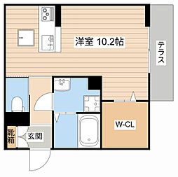 近江鉄道近江本線 彦根駅 徒歩14分の賃貸アパート 1階ワンルームの間取り