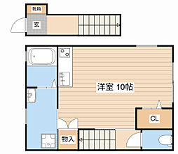 JR東海道・山陽本線 彦根駅 徒歩28分の賃貸アパート 2階ワンルームの間取り