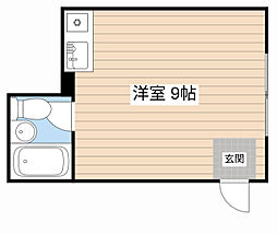JR北陸本線 長浜駅 徒歩8分の賃貸マンション 2階ワンルームの間取り