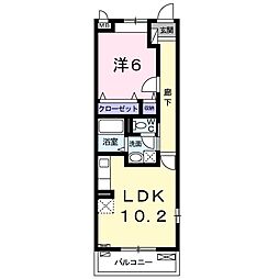近江鉄道近江本線 彦根口駅 徒歩13分の賃貸アパート 2階1LDKの間取り
