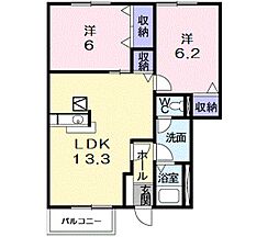 ボワエマーユ北館 2LDKの間取図画像