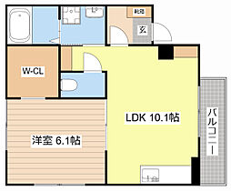 GreenGarden 2階1LDKの間取り