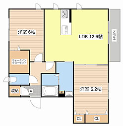 エスポワール 2101 1階2LDKの間取り