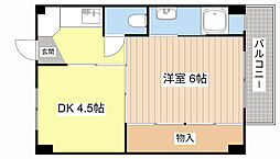ビレッジハウス水口2号棟 1DKの間取図画像