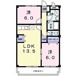ラコーニア・GK 2LDKの間取図画像