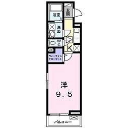 シュエット 1Kの間取図画像