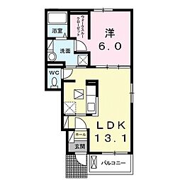 ラックドゥ 1LDKの間取図画像