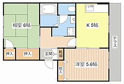 ヴェナビスタ 2Kの間取図画像