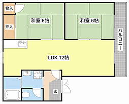ガーデンプレイス白鳥一番館 2LDKの間取図画像