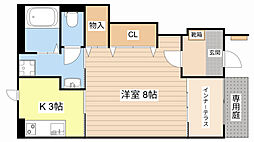 フリージアR 1Kの間取図画像