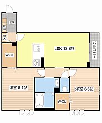 エクセルVI 2LDKの間取図画像