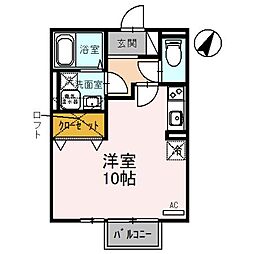 リヴェールセタ ワンルームの間取図画像