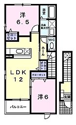 パインビレッジ90 2LDKの間取図画像