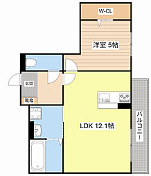 (VENT CLAIR) ヴァン クレール 1LDKの間取図画像