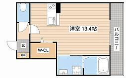 シャーメゾン138 ワンルームの間取図画像