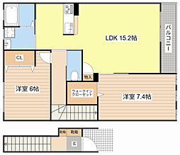 Cherie 2LDKの間取図画像