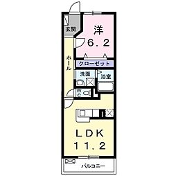 ソレイユカヤノ5 1LDKの間取図画像