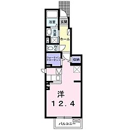 坂本3丁目アパート 1階ワンルームの間取り