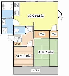 アーバンパレス2番館 2LDKの間取図画像