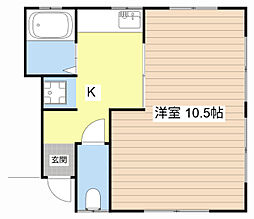 コーポ・エムティ 1Kの間取図画像