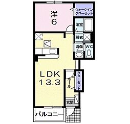ワイ.シャネル 1LDKの間取図画像
