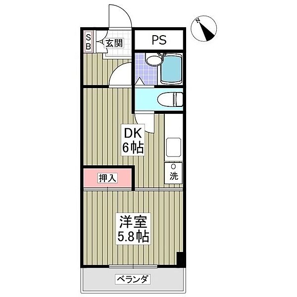 館林ガーデンヒルズ 203｜群馬県館林市本町4丁目(賃貸マンション1DK・2階・28.85㎡)の写真 その2