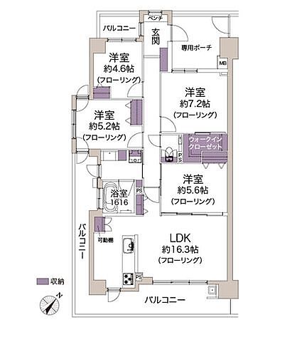 間取り ユニハイム草津キララ・スクエア 5階/-
