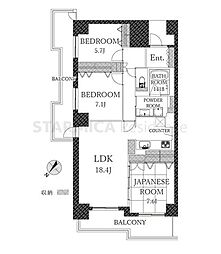 桜宮リバーシティウエスト13-1号棟 3LDKの間取図画像