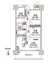 松原天美アーバンコンフォート 3LDKの間取図画像