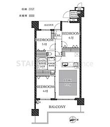 ロイヤルアーク花水都OSAKA 3LDKの間取図画像