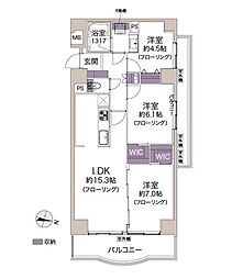 伊丹中央シティハウス 3LDKの間取図画像