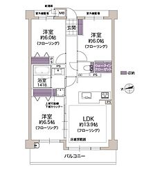 エスリード帝塚山 3LDKの間取図画像