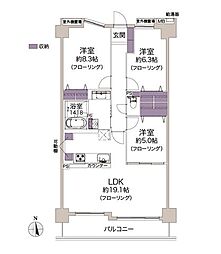 コート豊中東泉丘 3LDKの間取図画像