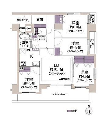間取り エスリード西京極 5階/-