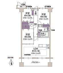 ローレルコート今福鶴見 3LDKの間取図画像