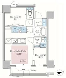 アーバネックス北上野 13階2LDKの間取り