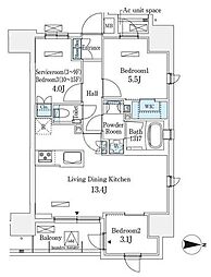 アヴァンカーサ町屋 10階1SLDKの間取り
