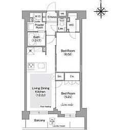 コンフォリア・リヴ文京護国寺 4階2LDKの間取り