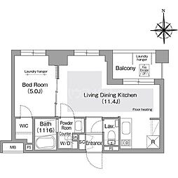 コンフォリア・リヴ文京護国寺 1LDKの間取図画像