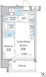 デュオメゾン文京白山 2階1LDKの間取り