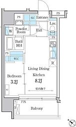 デュオメゾン文京白山 3階1LDKの間取り