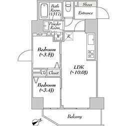 リテラス浅草橋イースト 2LDKの間取図画像