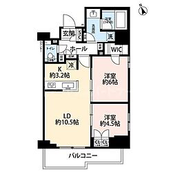 プレール・ドゥーク王子 15階2LDKの間取り