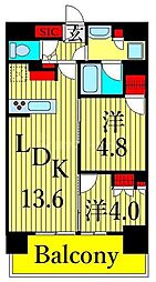 nido南千住 10階2LDKの間取り