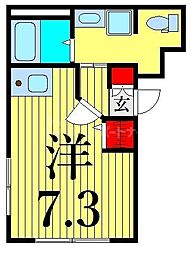 アンドベース 4階1Kの間取り