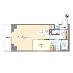 オーキッドレジデンス上野稲荷町 4階1LDKの間取り