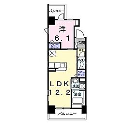 レパラール関口 1LDKの間取図画像