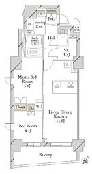 LiveCasa文京千石premier 2SLDKの間取図画像
