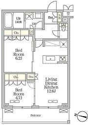 ミレーネ滝野川 2LDKの間取図画像